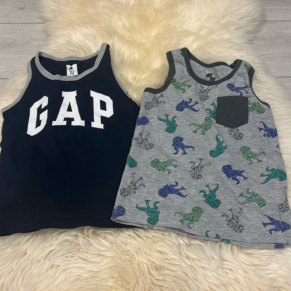 GAP The Children’s Place 2 Pack Tank Top Shirts Dark Blue Gray Size 3-5T